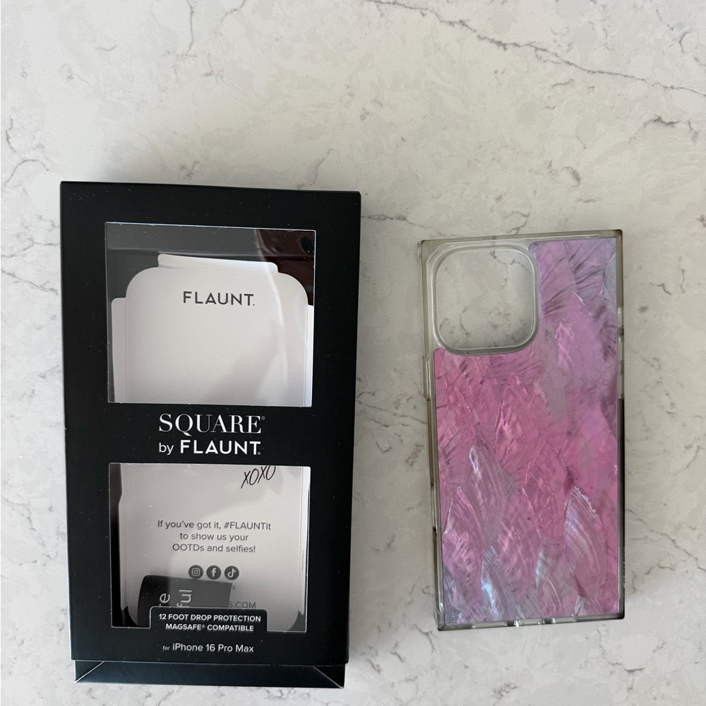 16 pro max BUNDLE Square pink I Phone Case and screen protectors
